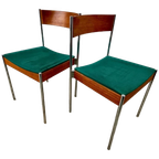 8x Midcentury Eetkamerstoel Casala Modell - Chroom, Hout thumbnail 1