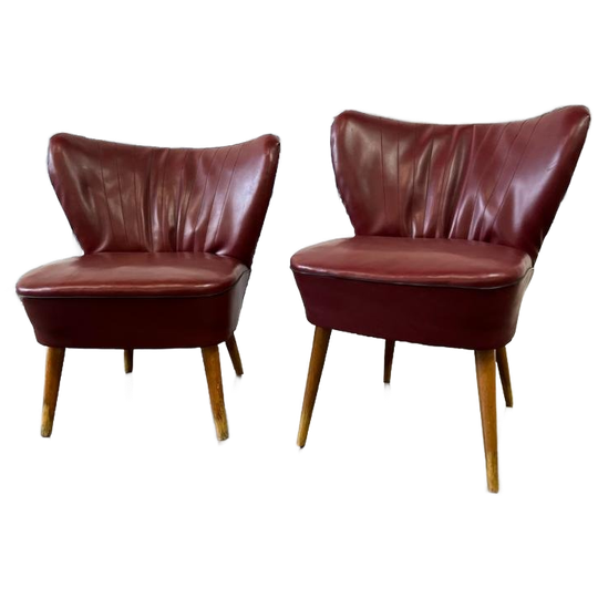 Set Van 2 Vintage Cocktailstoelen / Eenzitten / Fauteuils 1