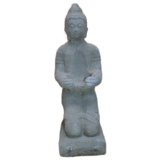 Betonnen Beeld Shiva In Knielende Houding Met Bakje – Gestileerd En Decoratief 1