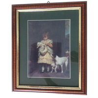 Super Mooie Vintage Lijst Met Glas En Mooie Afbeelding
