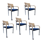 5 X Postmoderne Memphis Stijl Armstoelen/ Vergaderstoelen Door Arge2 Voor Wiesner Hager, 1980S thumbnail 1