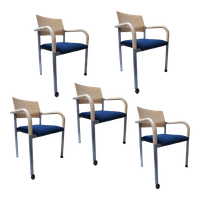 5 X Postmoderne Memphis Stijl Armstoelen/ Vergaderstoelen Door Arge2 Voor Wiesner Hager, 1980S