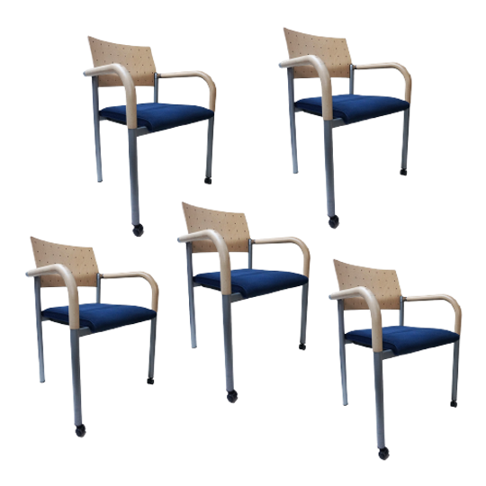 5 X Postmoderne Memphis Stijl Armstoelen/ Vergaderstoelen Door Arge2 Voor Wiesner Hager, 1980s 1