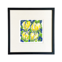 Vrolijke Zeefdruk "Gele Tulpen" Van Ad Van Hassel