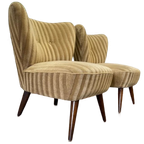Set Van 2 Vintage Cocktailstoelen / Eenzitjes / Fauteuils thumbnail 1