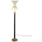 Regency Groen Leer Vloerlamp Goud Lamp Vintage Neoclassic thumbnail 1