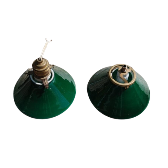 Antieke Groene Hanglampjes Glas 1