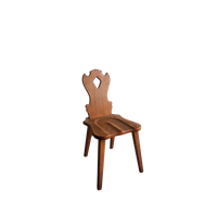 Four Brutalist Oak Wooden Chairs