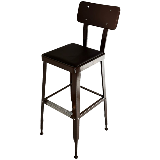 Yasu Sasamoto - Dulton - Industrial Style Chair - Barstool Height - Brown, Black Seat 1
