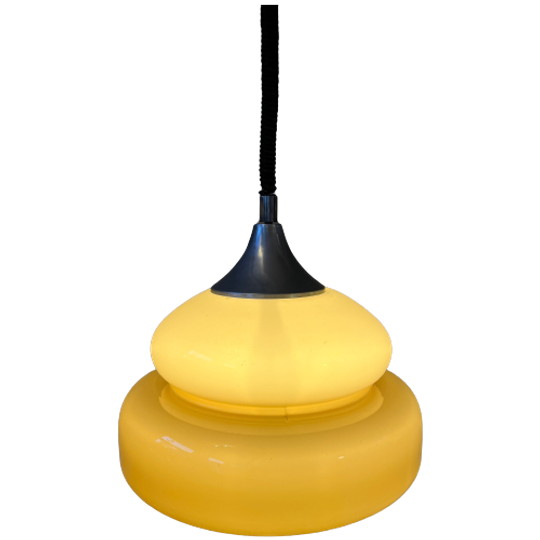 Mid Century Space Age Hanglamp - Vintage Beige Light Fixture 1