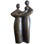 Solid Bronze Figures / Family With Child 1960s thumbnail 1