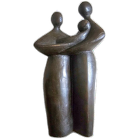 Solid Bronze Figures / Family With Child 1960s