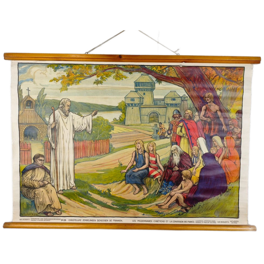 Schoolplaat - Christelijke Zendelingen Bekeren Franken 1