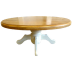 Prachtige Ronde Witte Landelijke Salontafel thumbnail 1