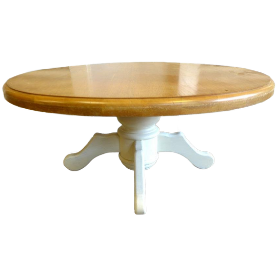 Prachtige Ronde Witte Landelijke Salontafel 1