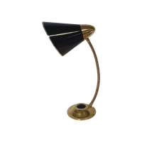 Mid-century Brass Big Button Table Lamp