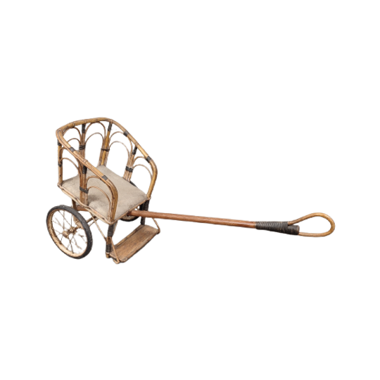 Antiek Rotan Kinderkarretje 1