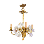 Italian Art Deco Chandelier With Flowers thumbnail 1