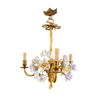 Italian Art Deco Chandelier With Flowers