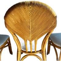 4 Rotan Bamboe Stoelen Vintage Italiaans Design