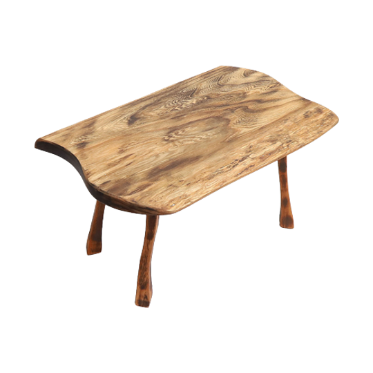 Vintage Scandinavisch Side Table Blank Eiken Geolied, Jaren '60 1
