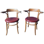 2 Art Nouveau Bentwood Chairs Thonet Stijl thumbnail 1