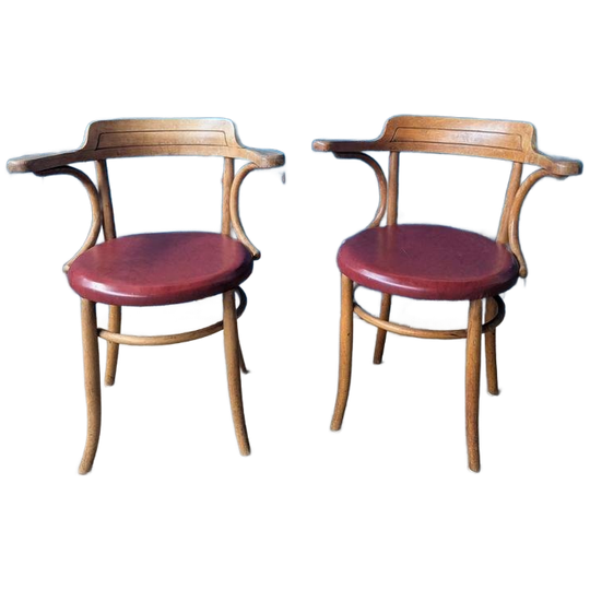 2 Art Nouveau Bentwood Chairs Thonet Stijl 1