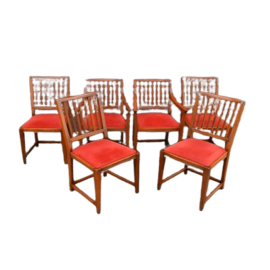 Schuitema Jugendstil Stoelen 6 Stuks Eiken Stoelen 1