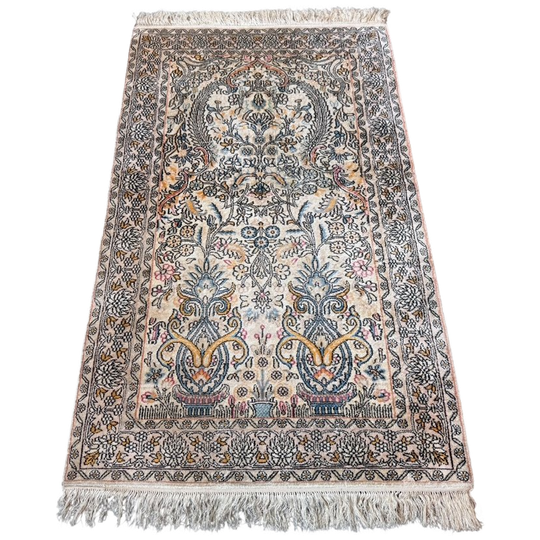 Handgeknoopt Zijde Ghoum Vloerkleed 93x153cm 1