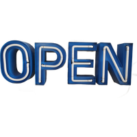 Metalen Vintage Neon Letters/ Sign "open" Met Transformator