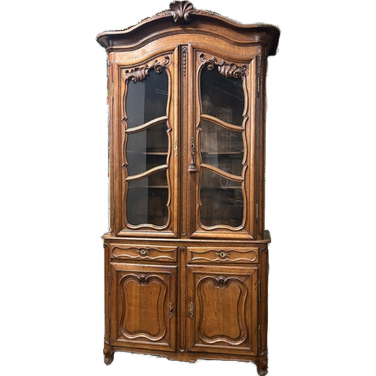 Monumentale Hoge Antieke Vitrinekast 19de Eeuw 1