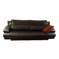 Rolf Benz 6500 Bank In Donkerblauw Leer, 2.5-zits