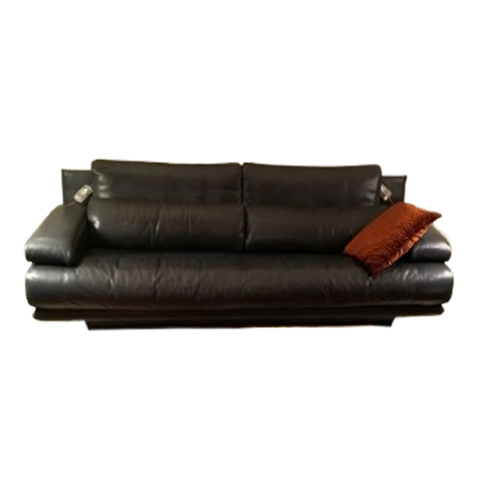 Rolf Benz 6500 Bank In Donkerblauw Leer, 2.5-zits 1