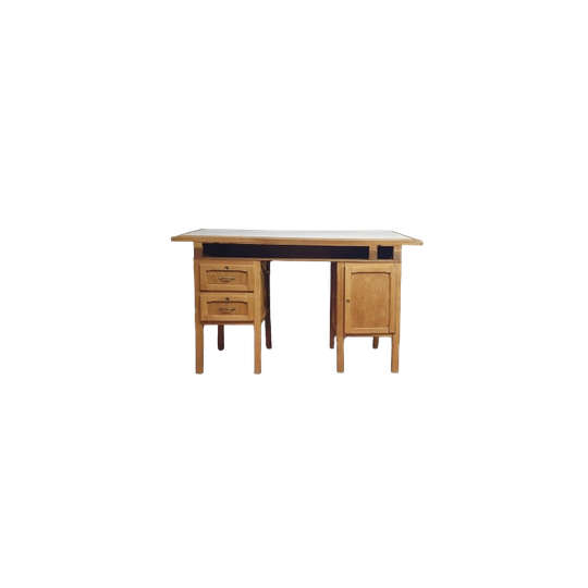 Large Oak Architect Desk / Table 1940's 1