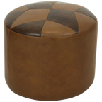 Ronde Vintage Poef Bruin Stermotief Skai Sixties thumbnail 1