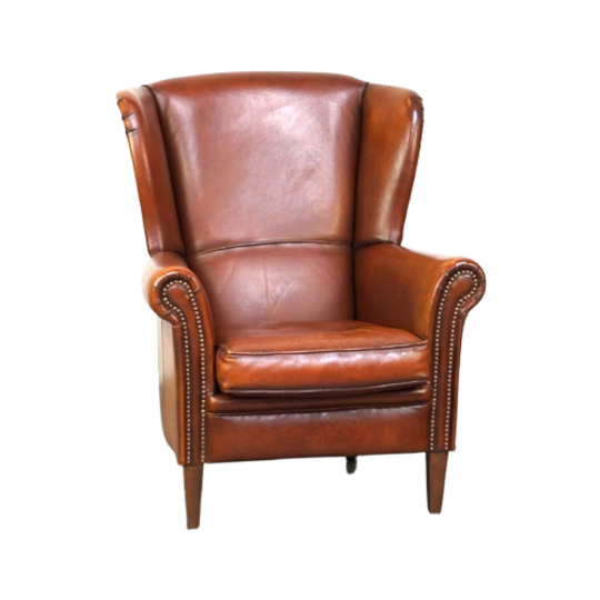Mooie Klassieke Schapenleren Oorfauteuil Met Een Prachtig Voorkomen En Een Fijne Zit 1