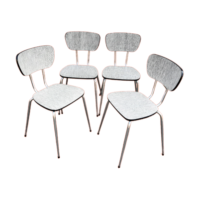 Set Van 4 Bijzondere Vintage Design Stapelbare Stoelen