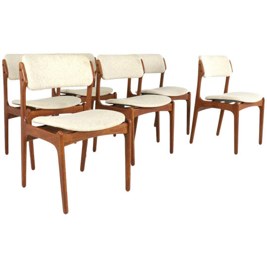 Set 6 Erik Buch O.d. Mobler Stoelen Model 49 Vintage Deens 1