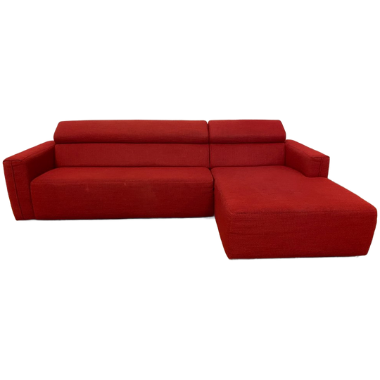 Montel Rode Stoffen Hoekbank – Verstelbare Hoofdsteunen – Ruim Zitcomfort – Gratis Levering Nl & Be 1