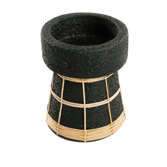 Bazar Bizar | De Serene Kaarsenhouder - Zwart Naturel - M 1