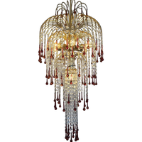 Vintage Xl Murano Kroonluchter Teatdrop Hanglamp Vintage Vide Lamp !