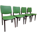 Set 4 Vintage Stoelen Jaren 60 Nieuw Bekleed Met Skai thumbnail 1