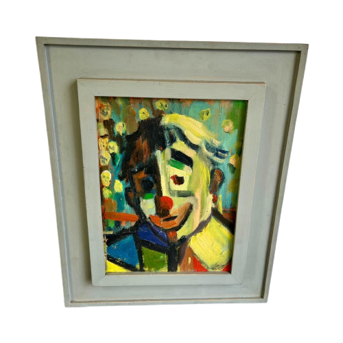 Vintage Schilderij Clown : Moderne Stijl