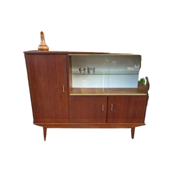 Vintage Jaren Buffetkast Wandkast Highboard Met Vitrine