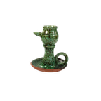 Groene Aardewerken Kandelaar thumbnail 1