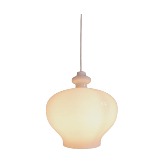 Grote Witte Opaline Suspensie, H.a. Jakobsson, 1960 (2 Stukken Beschikbaar) 1