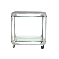 Italian Cast Aluminium Cube Bar Trolley By Lorenzo Burchiellaro 1970S