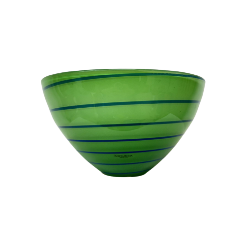 Anna Ehrner For Kosta Boda Epoque Green Stripe Bowl