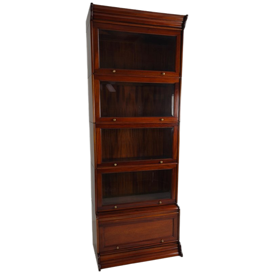 Boekenkast In Globe-wernicke-stijl – Mahonie – Geslepen Glas 1
