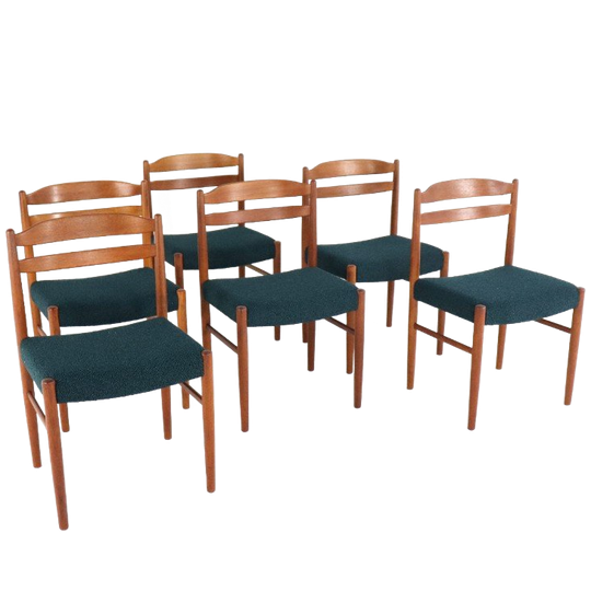 Set 6 Carl Ekström Voor Albin Johansson Stoelen Vintage 1